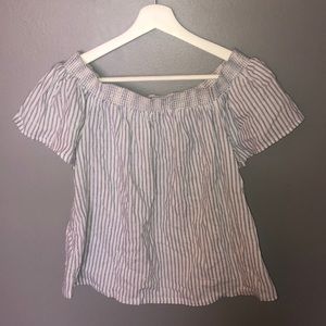 Stripped off the shoulder top